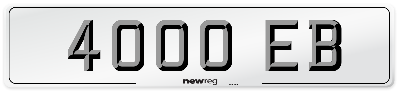 4000 EB Number Plate from New Reg